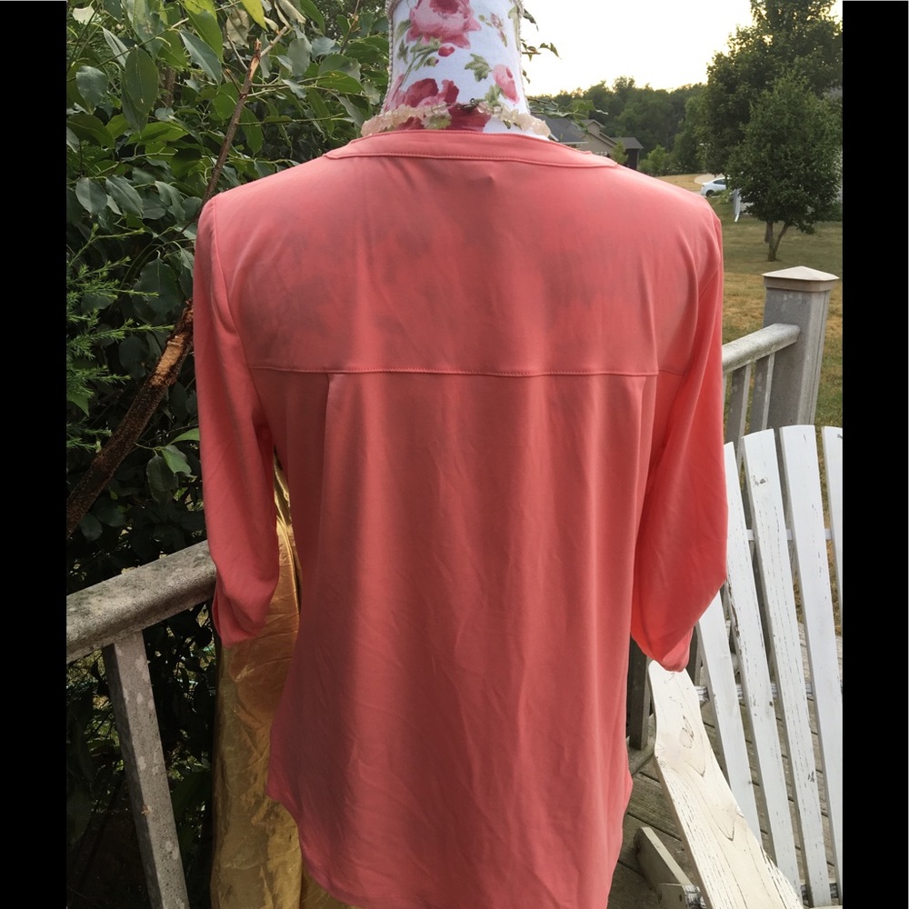 Ellen Tracy Convert/ Sleeved Button-up Top SzM - Picture 4 of 5